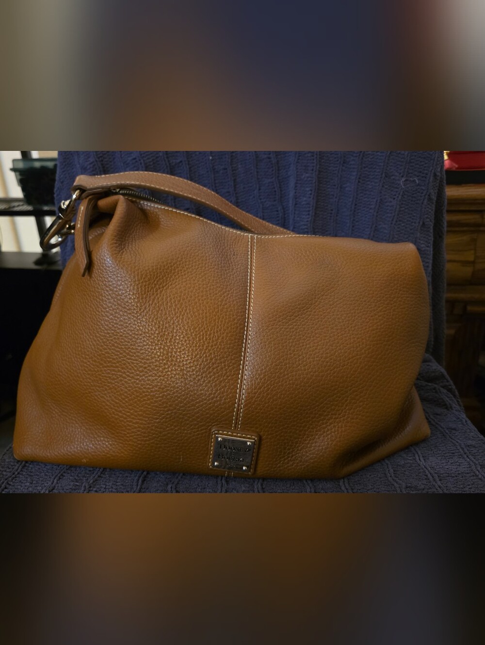 Dooney & Bourke Tan Pebble grain Leather hobo Shoulder Bag Featuring